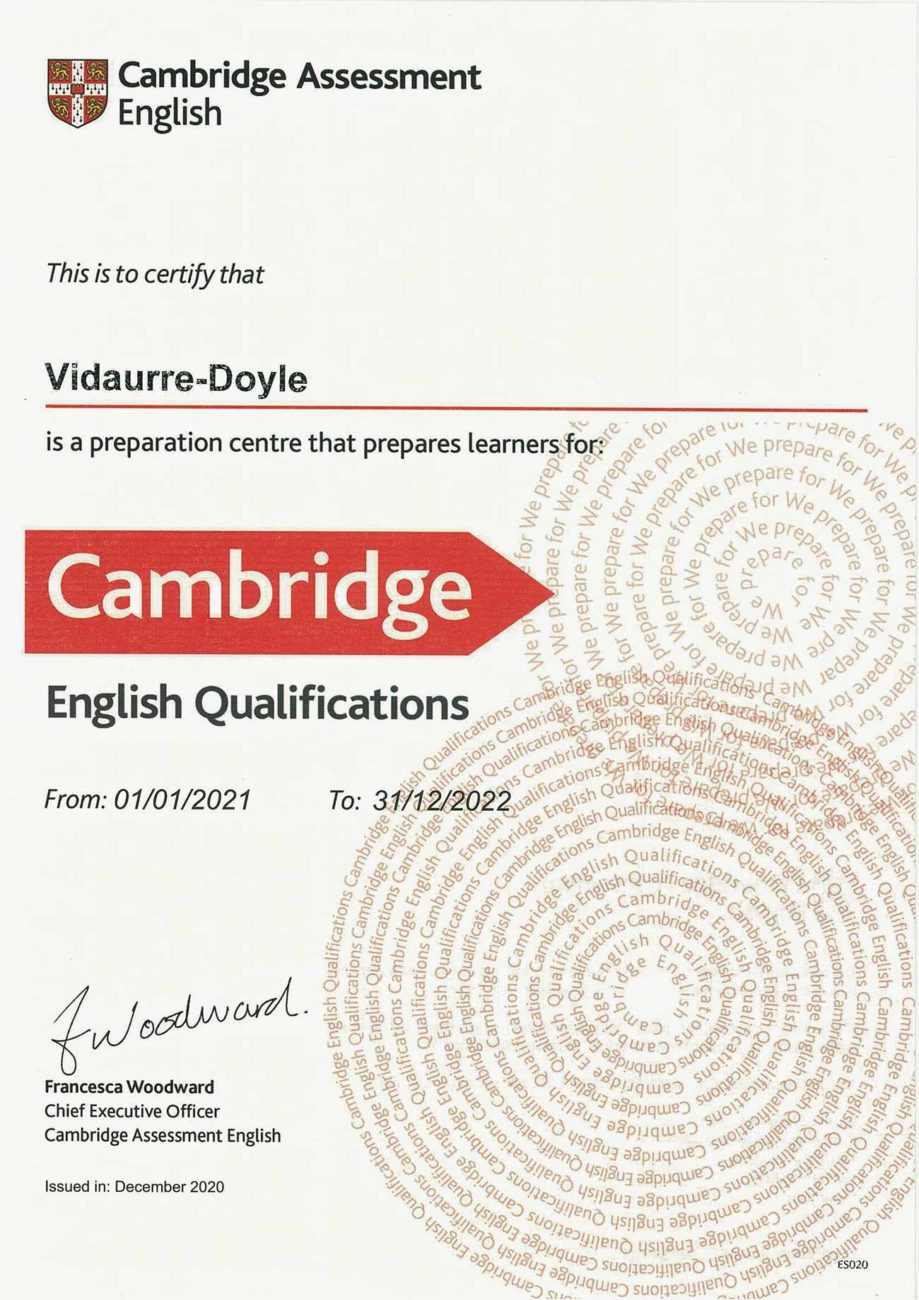 VIdaurre Doyle Centro Oficial de preparación de examenes Cambridge English